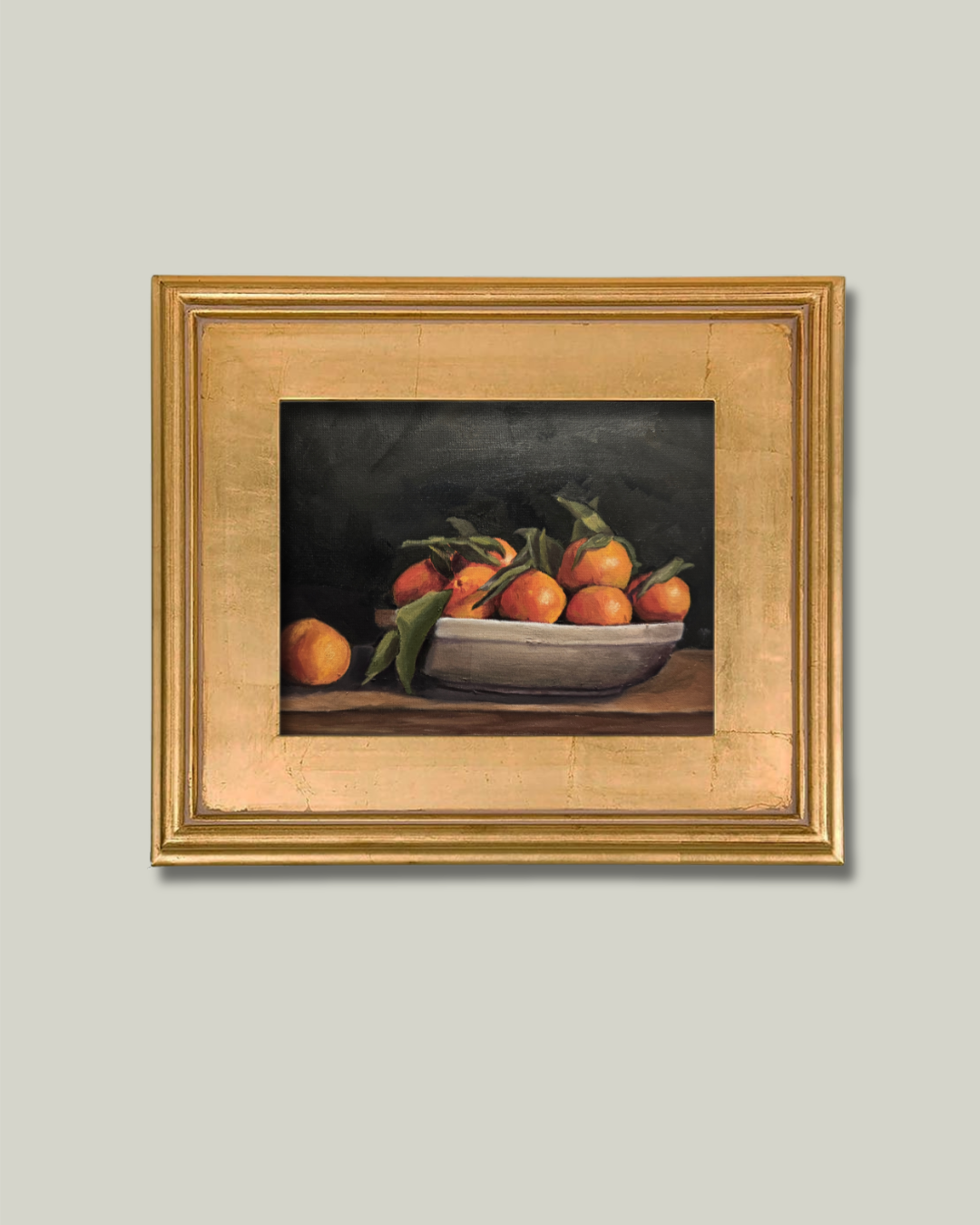 "Bowl Of Oranges" Print, French Gold Frame
