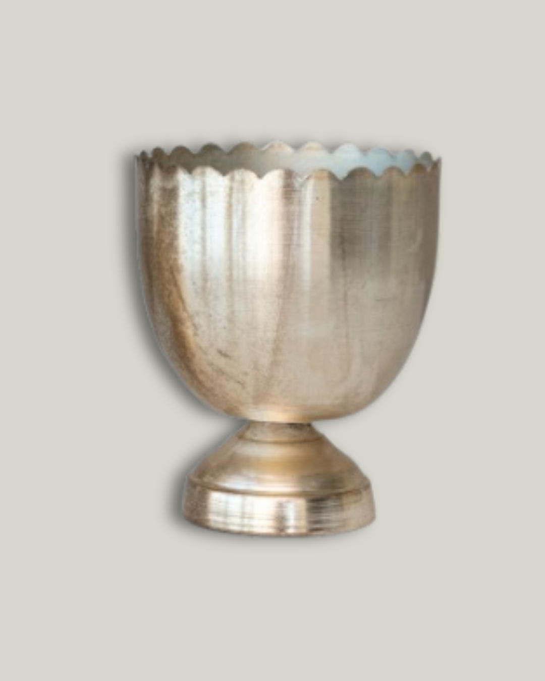 Metal Dish with Scalloped Edges