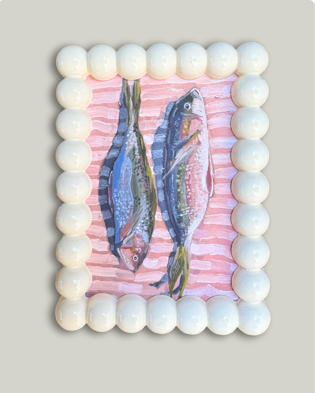 "Catch of the Day" Cream Bubble Frame