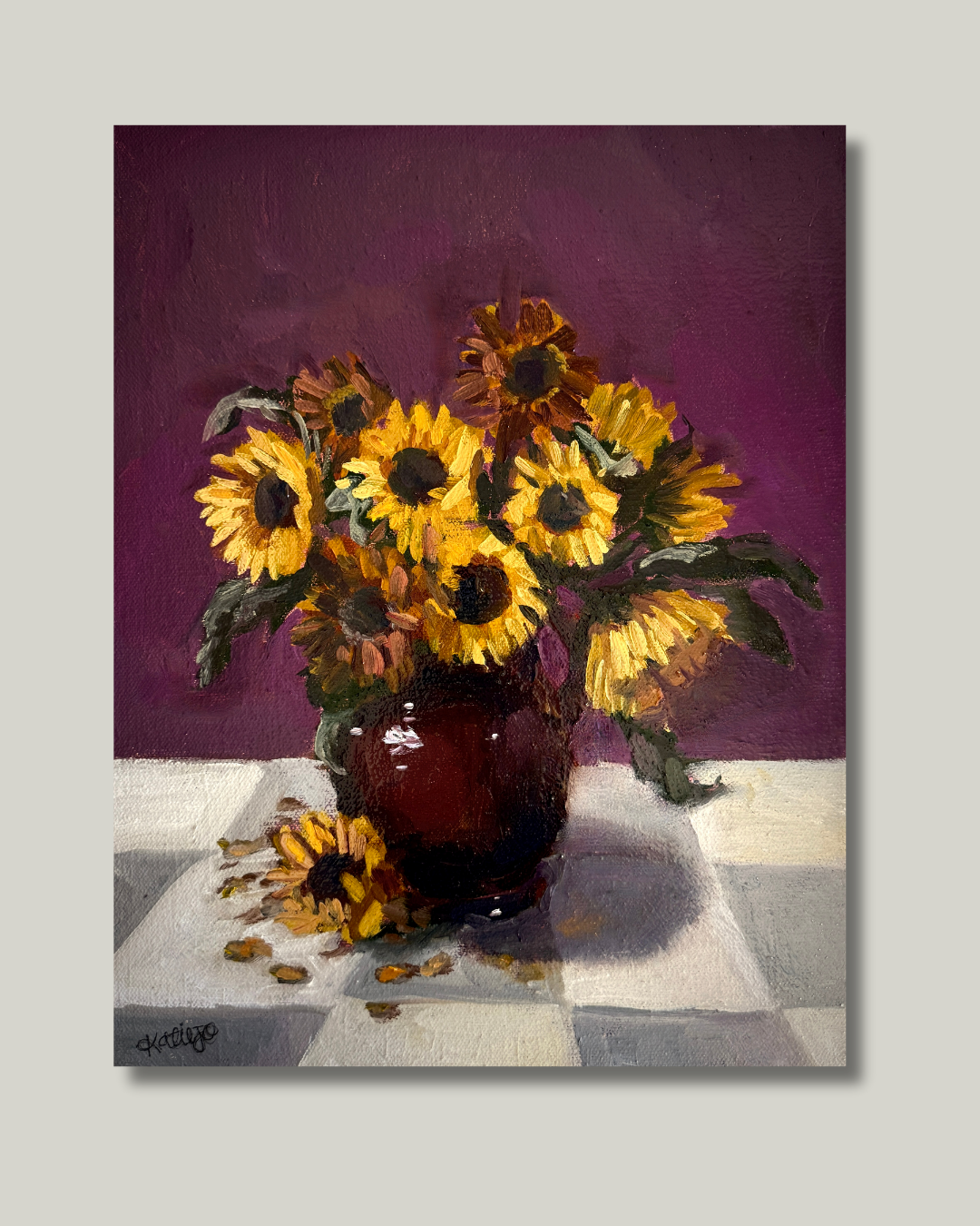 "Vase Of Sunflowers" Original