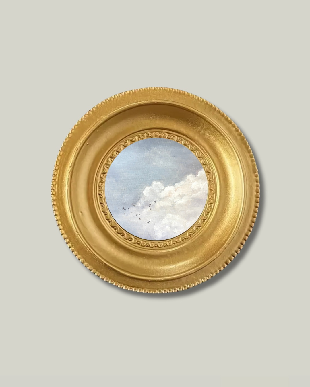 "Cozy Clouds" Vintage Chunky Gold Frame