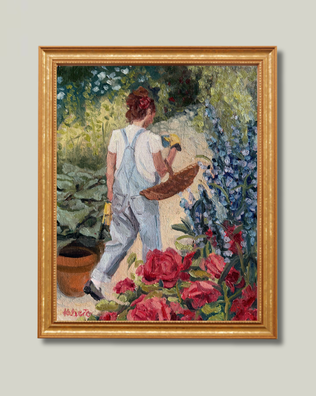 "Just a Girl and Her Garden" Classic Gold Frame