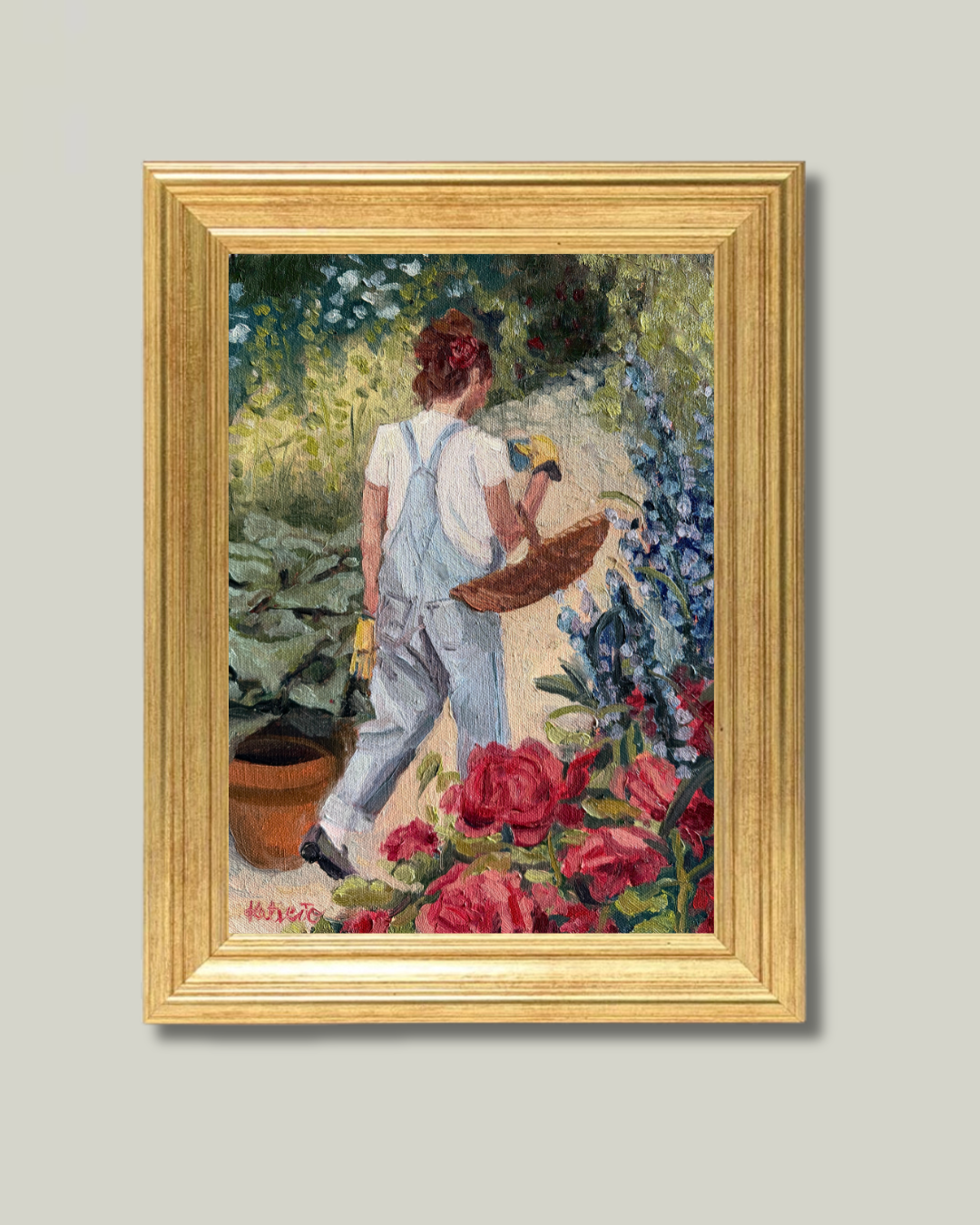 "Just a Girl and Her Garden" Perfect Gold Frame