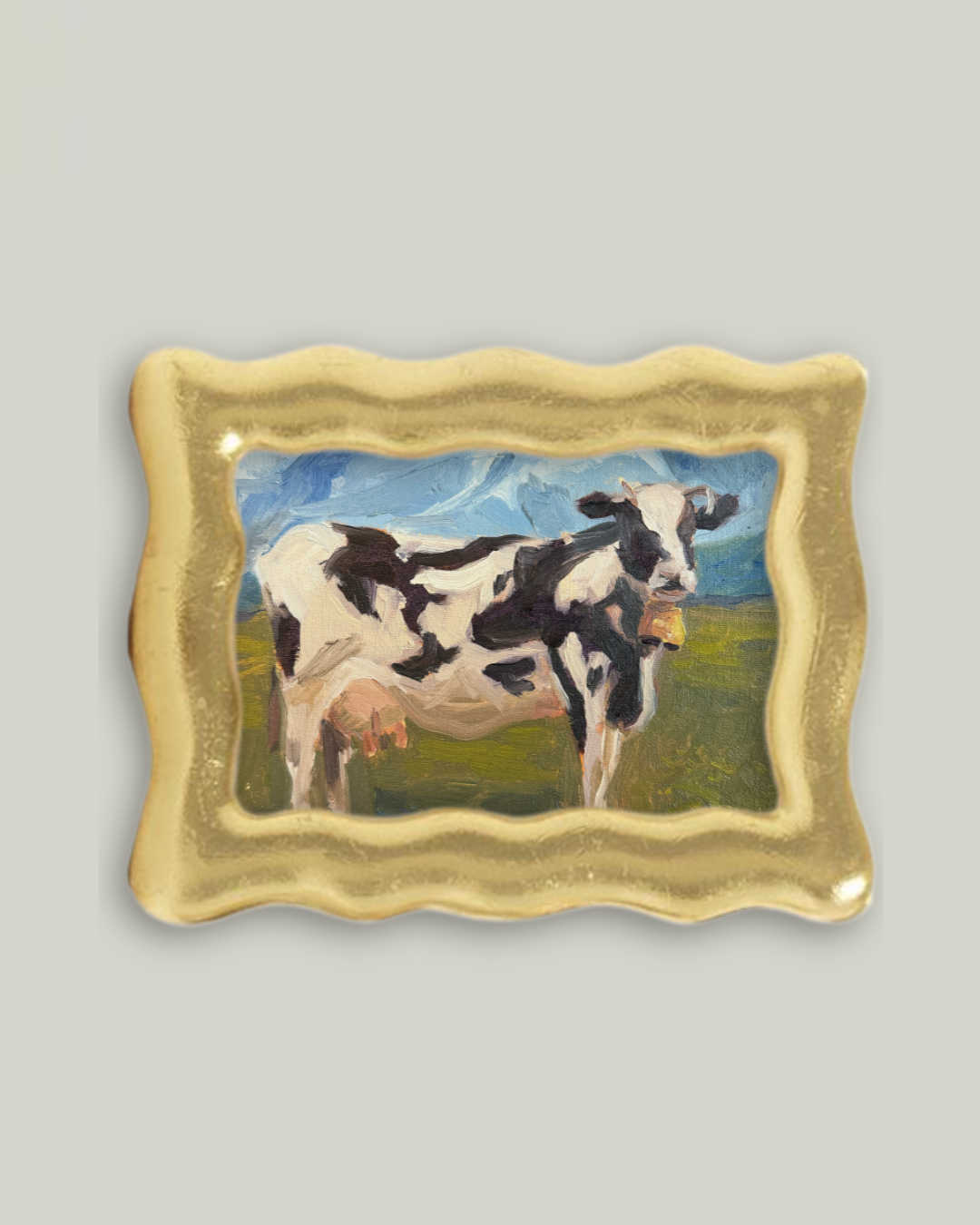 "Swiss Cow" Gold Leaf Frame