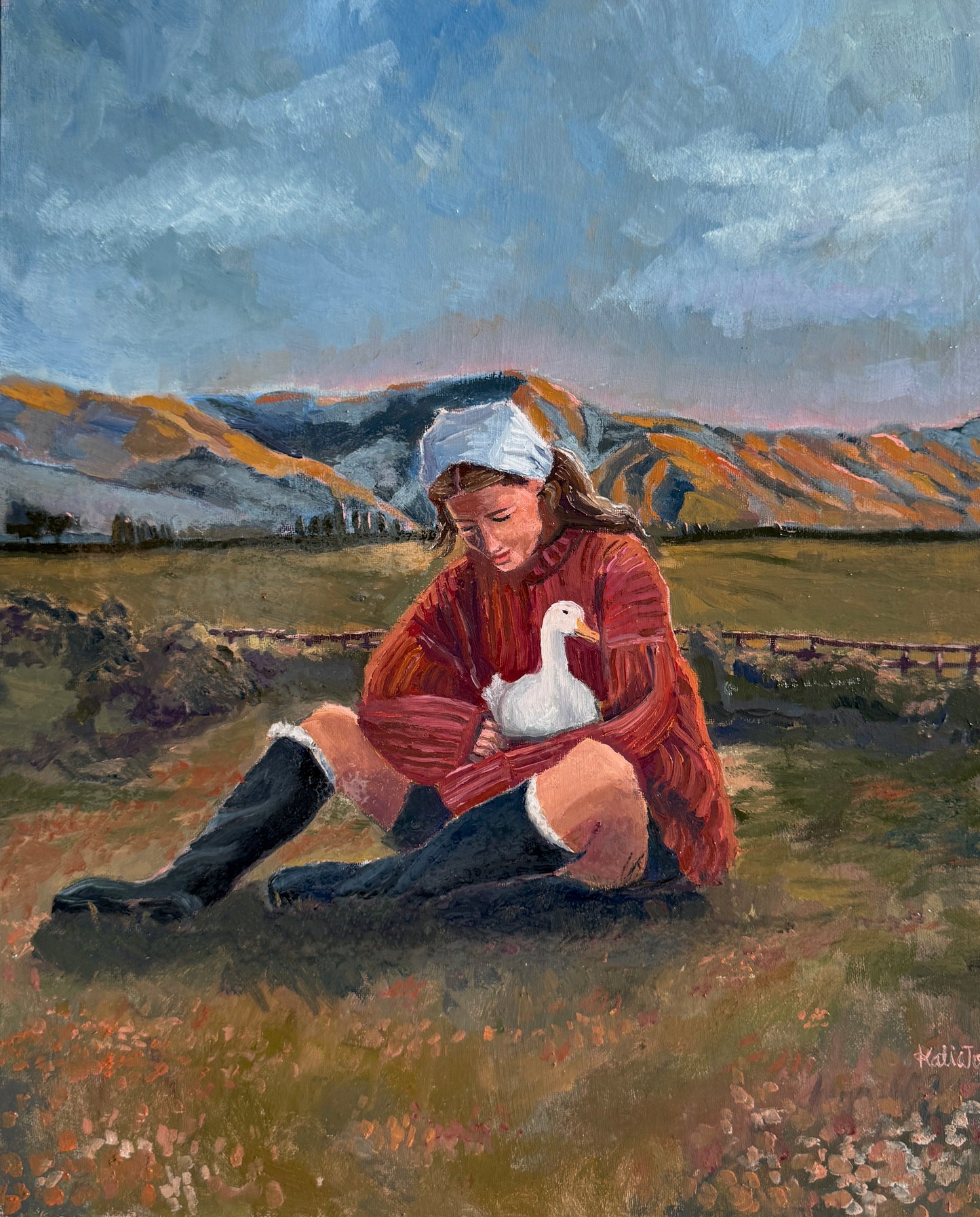 "The Girl & Her Duck" Original