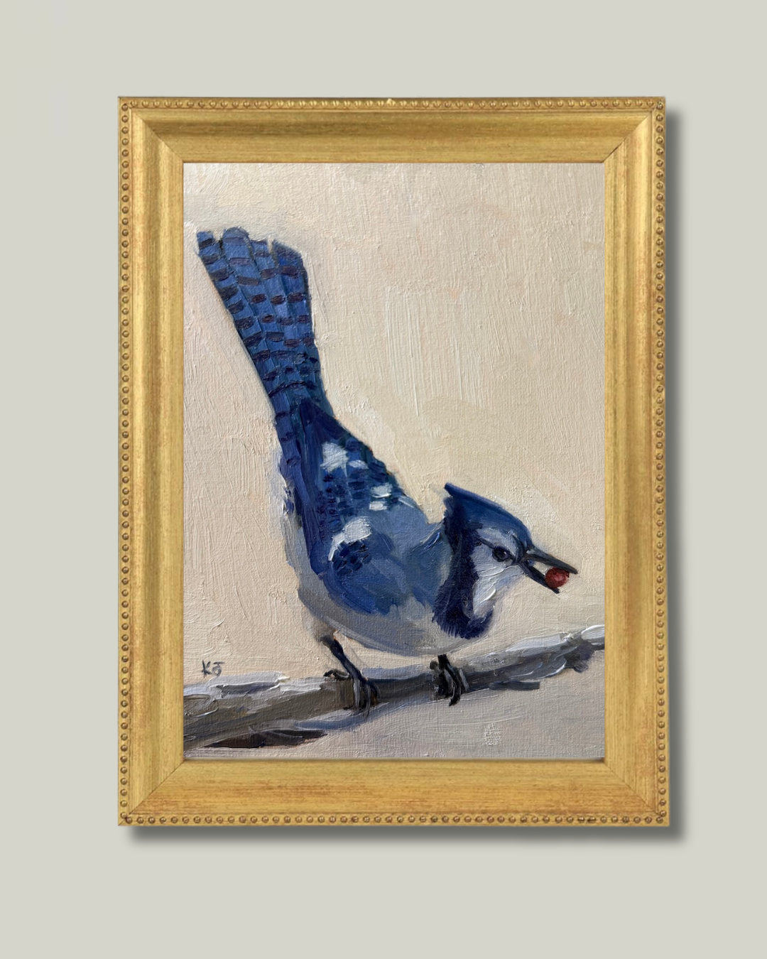 "Snow Bird" Classic Gold Bead Frame