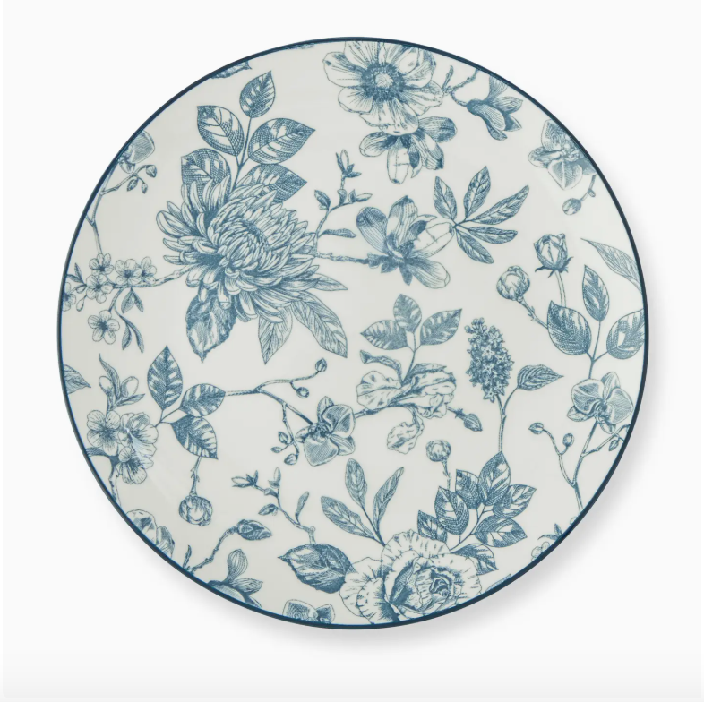 8" Dahlia Blue Toile plate