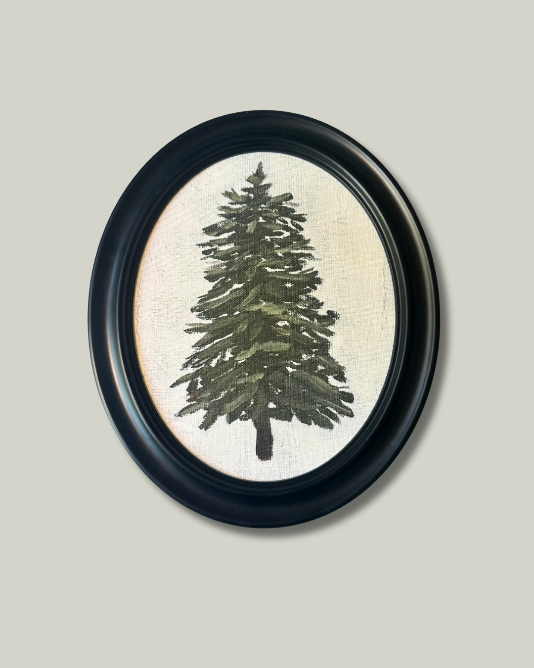 "Oh Christmas Tree" Print, Black Oval Frame