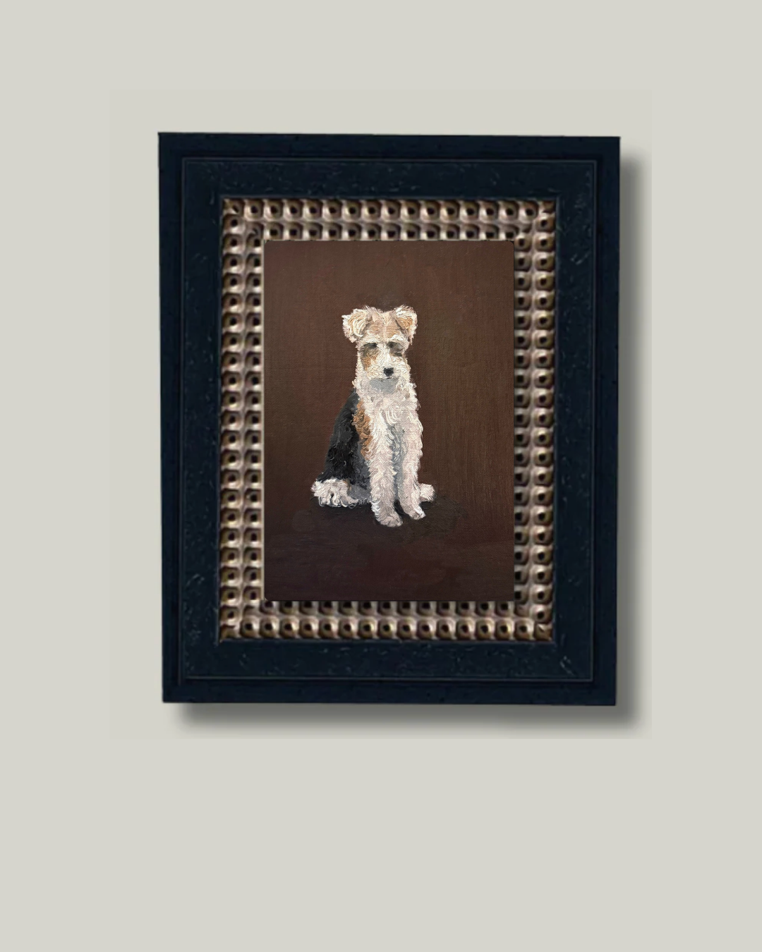 "Proper Pup" Black Bead Frame