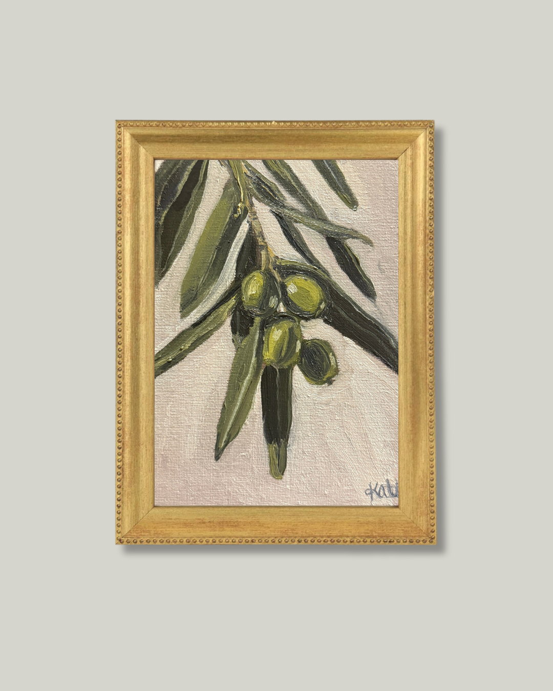 "Olive Branch" Gold Bead Frame