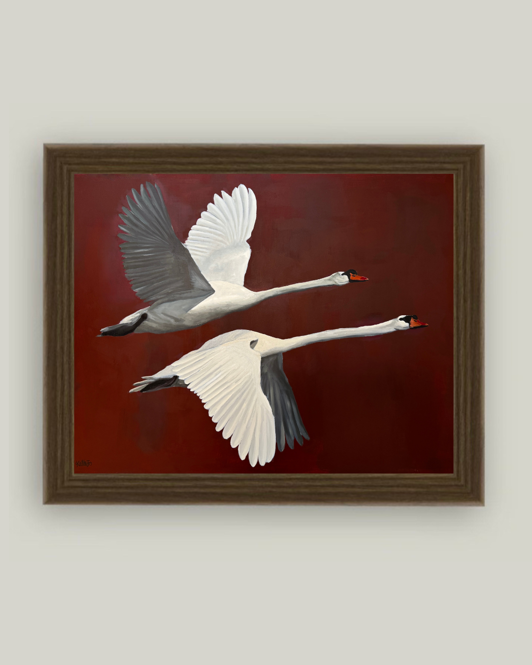 "Way of Swans" Driftwood Frame