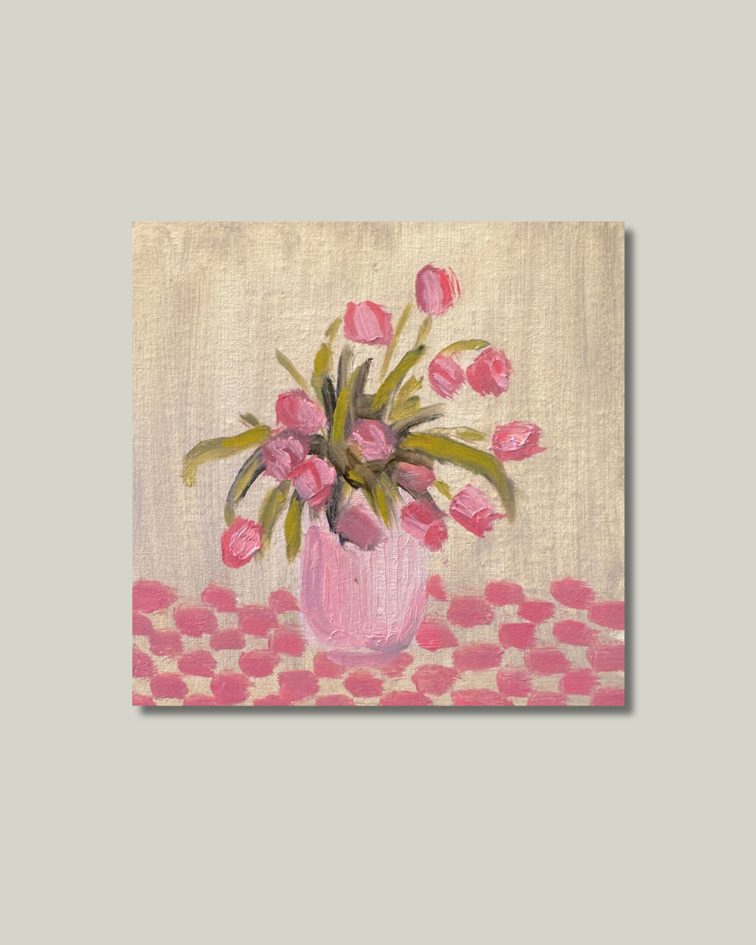 "Pink Tulips" Original Oil Painting