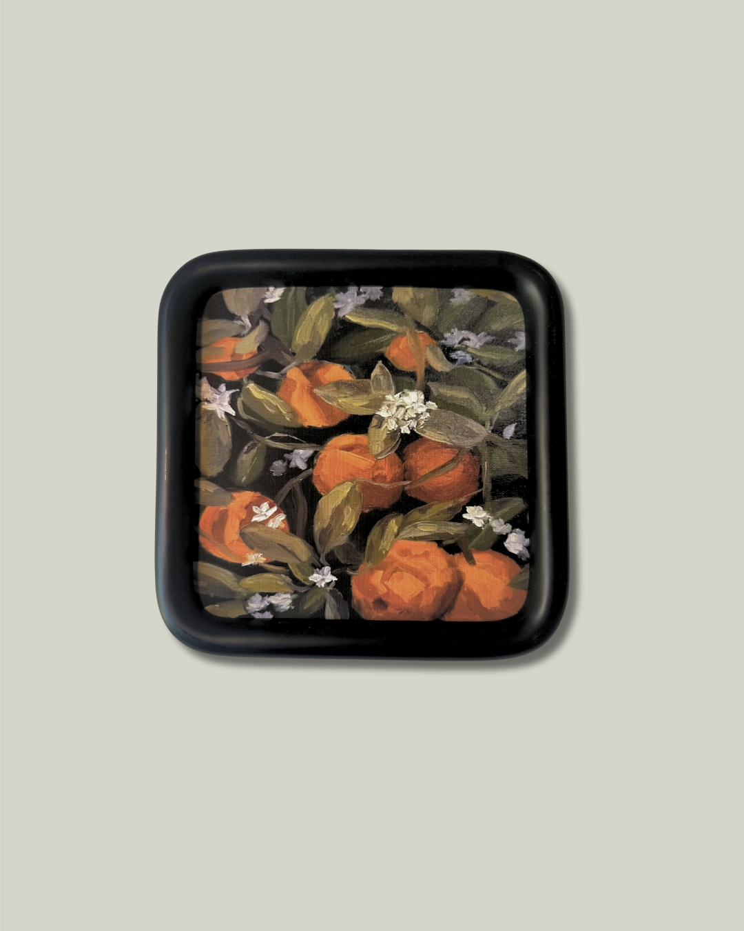 "Orange Blossom" Print, Black Tube Frame
