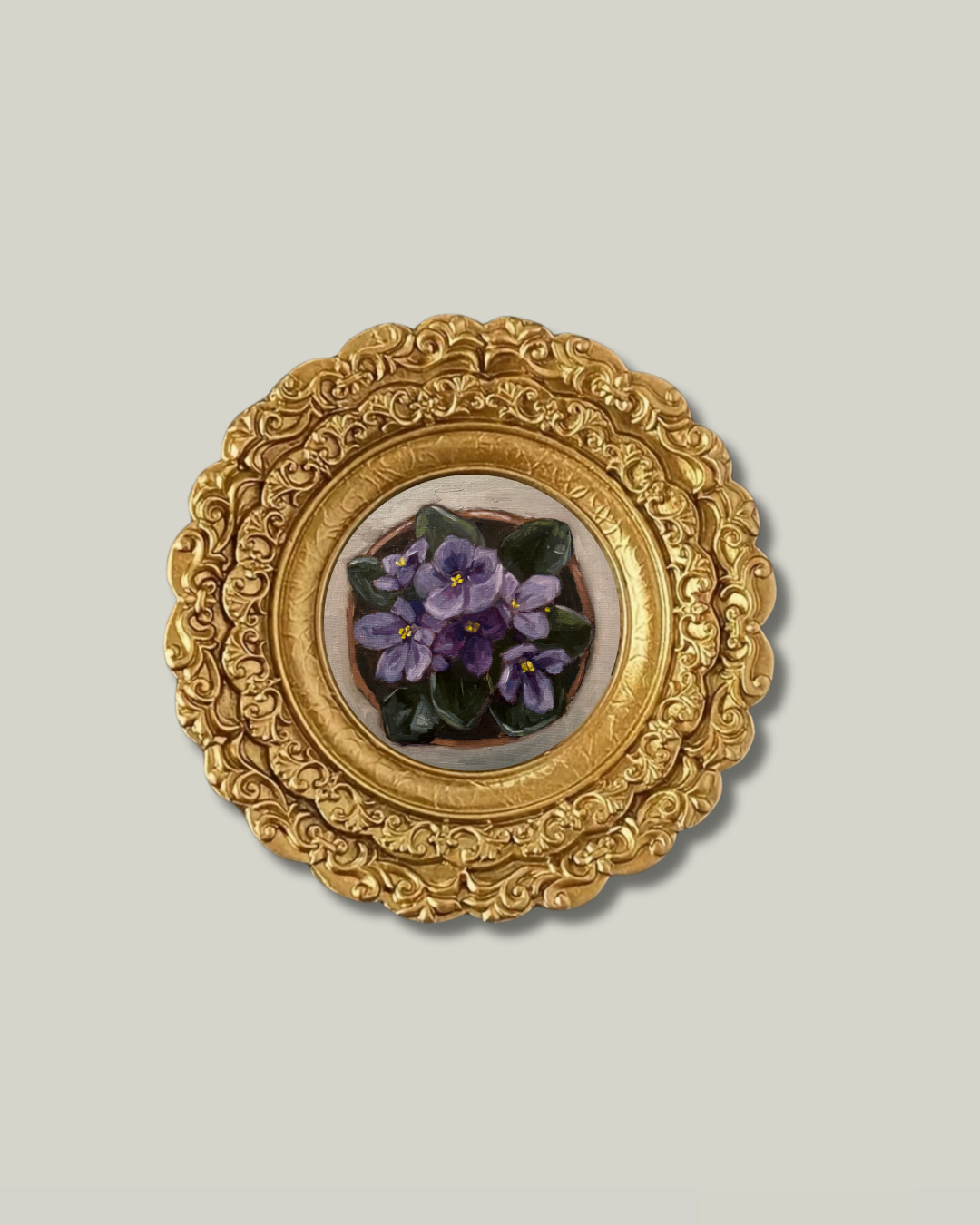 "African Violets" Chunky Gold Frame