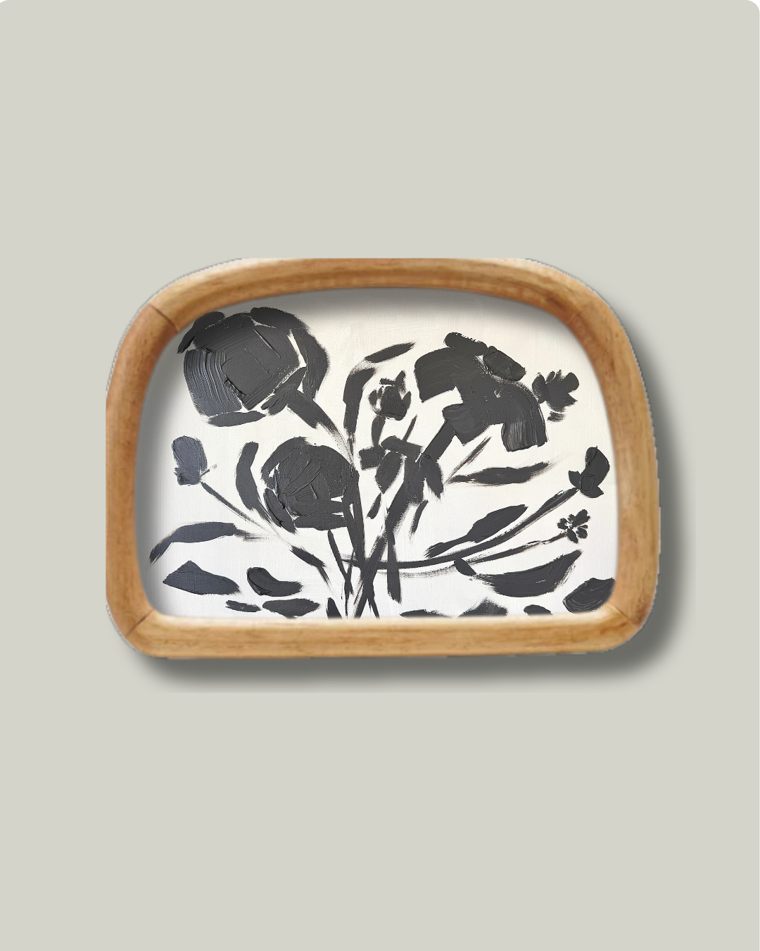 "Monochrome Flora" Arch Mango Frame