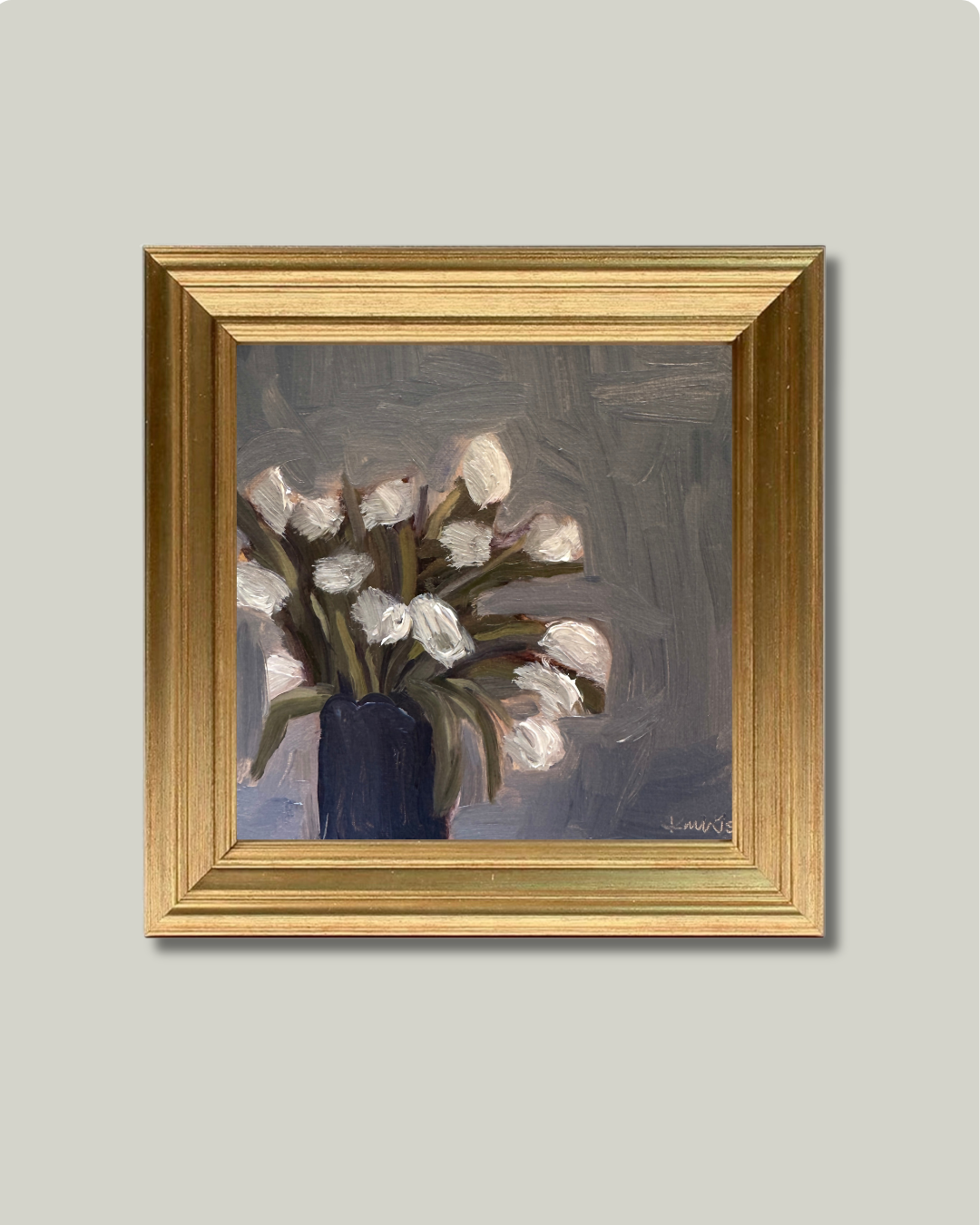 "White Tulips" Classic Gold frame