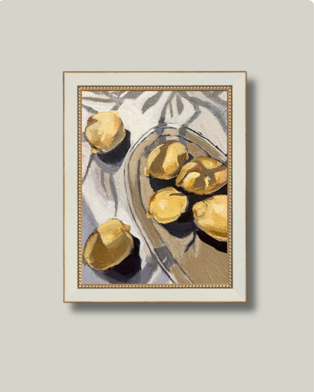 "Lemons" White Bead Frame