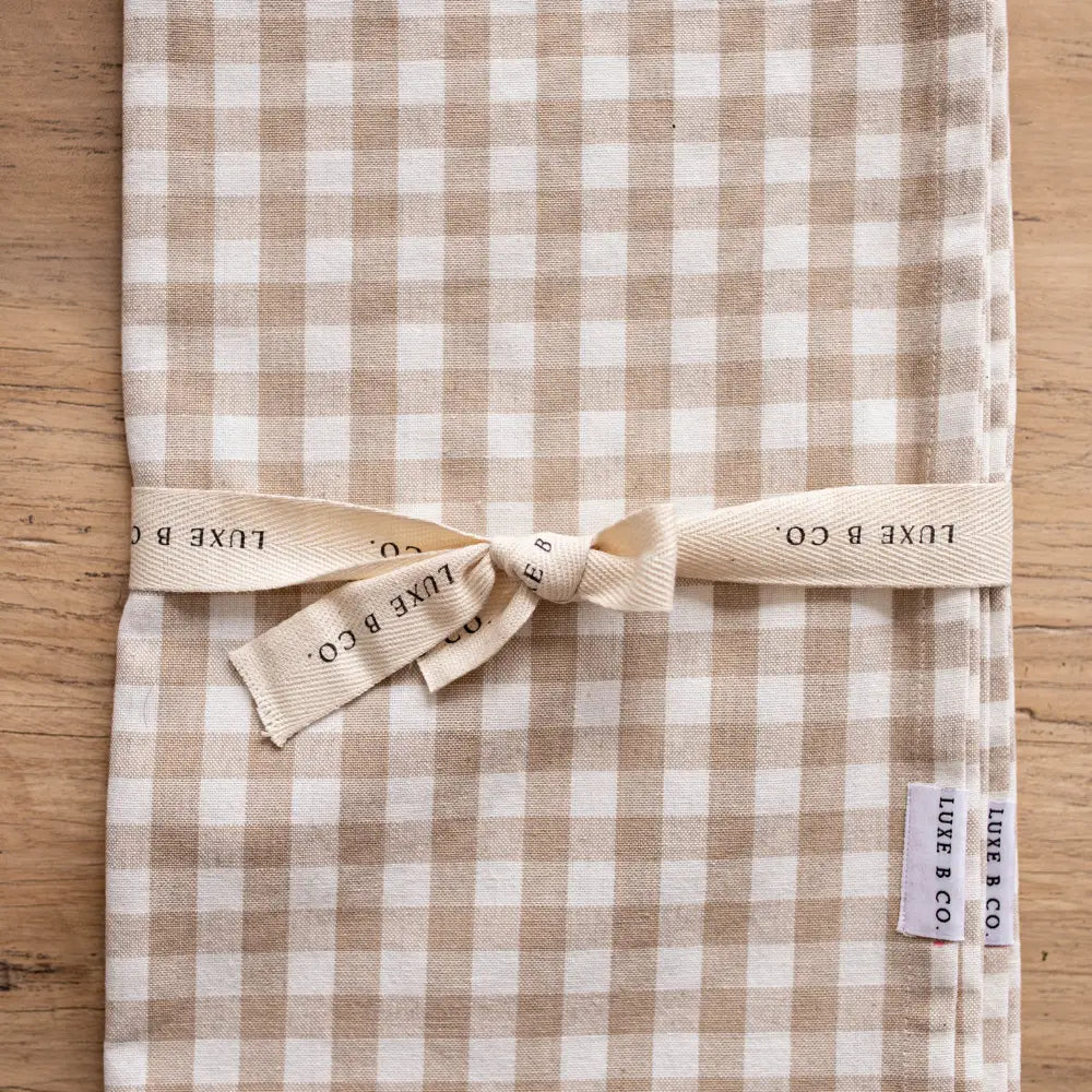 Beige Gingham Kitchen Dish Towel