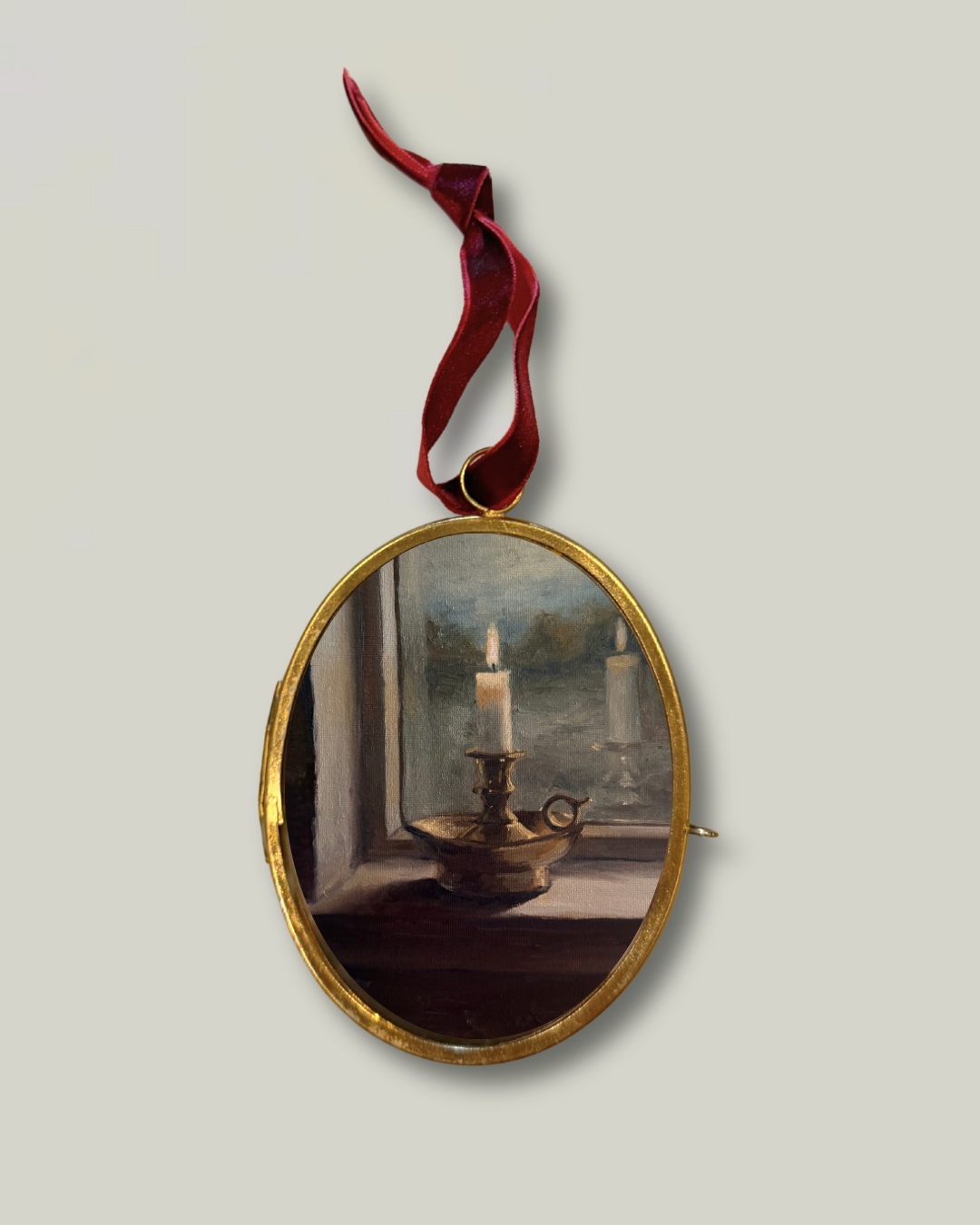 "A Little Light" Oval Gold Christmas Ornament