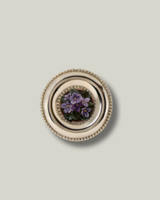 "African Violets" Silver Mini Frame