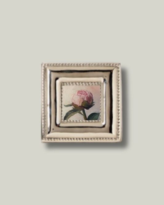 "Single Peony" Silver Mini Frame
