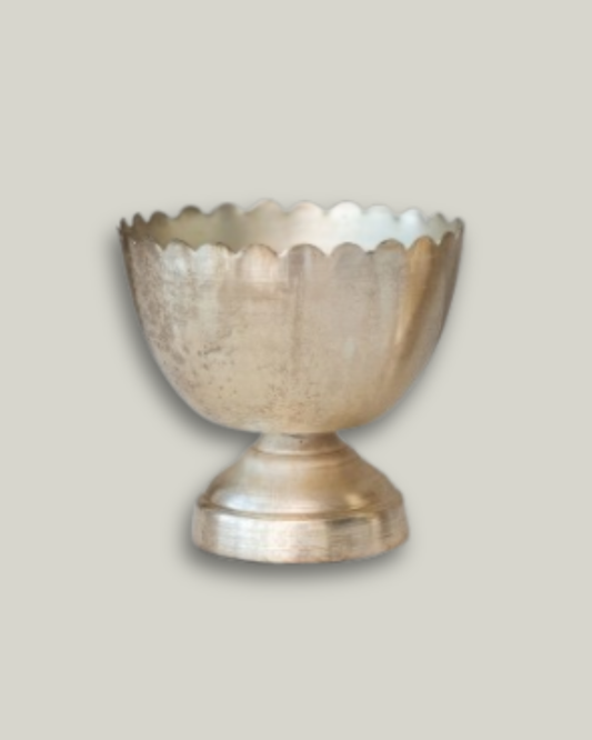Metal Dish with Scalloped Edges