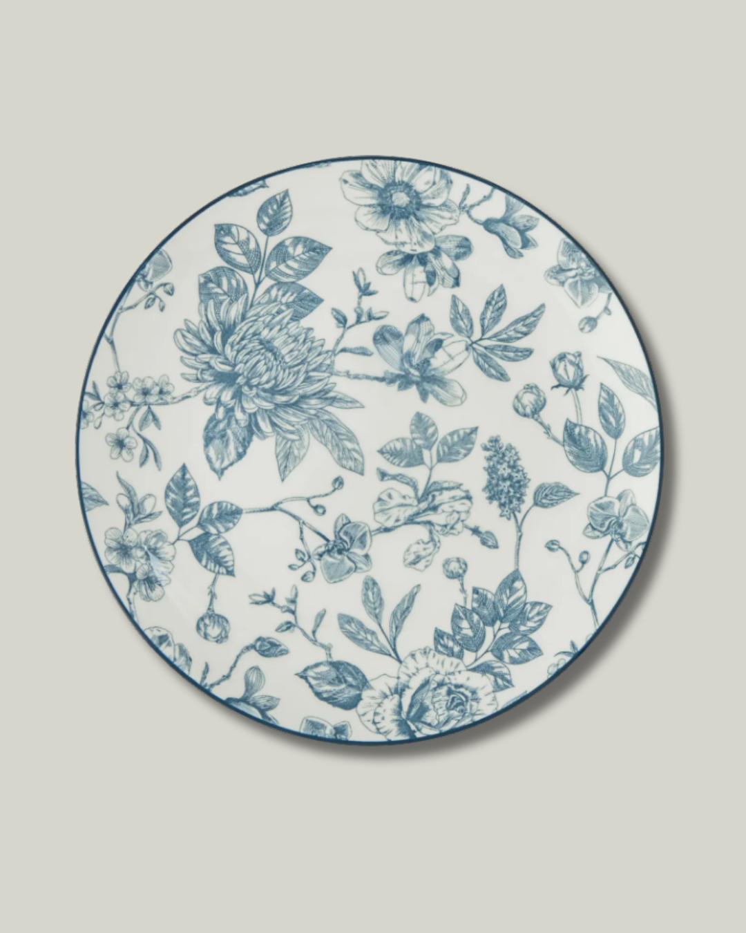 Dahlia Blue Toile Plate