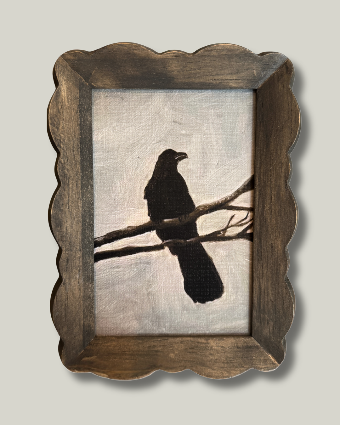 "Watching Crow" Barn Wood Frame