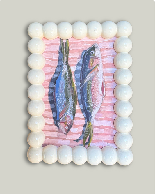 "Catch of the Day" Cream Bubble Frame