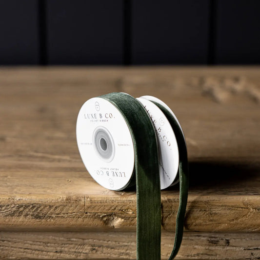 Forest Green Velvet Ribbon
