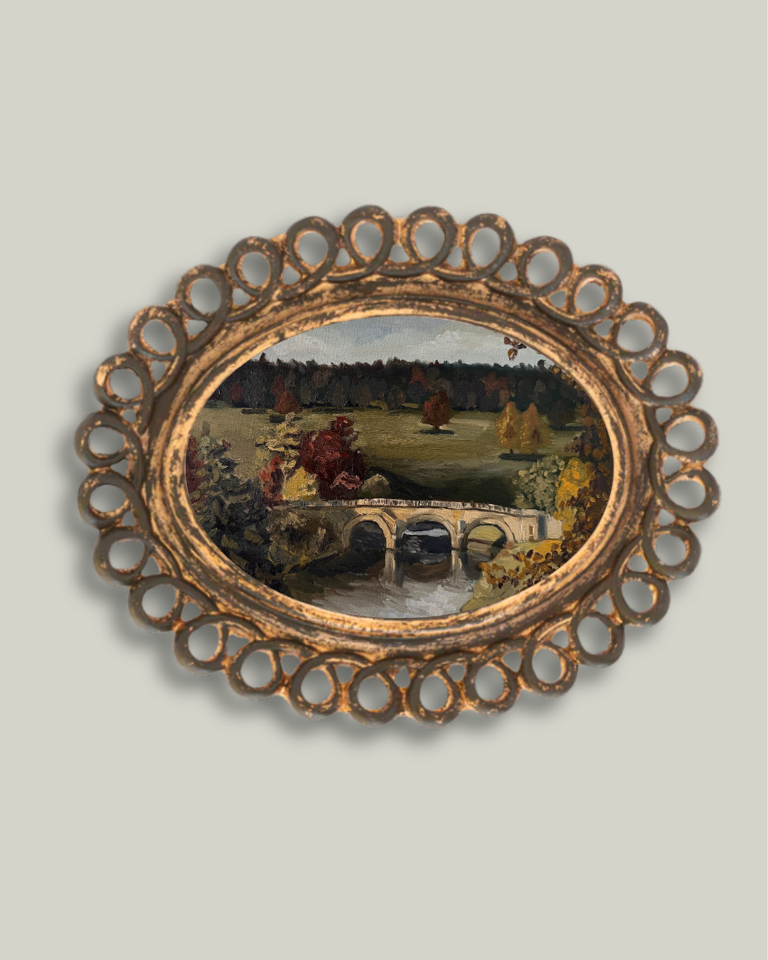 "The Stone Bridge" English Oval Frame