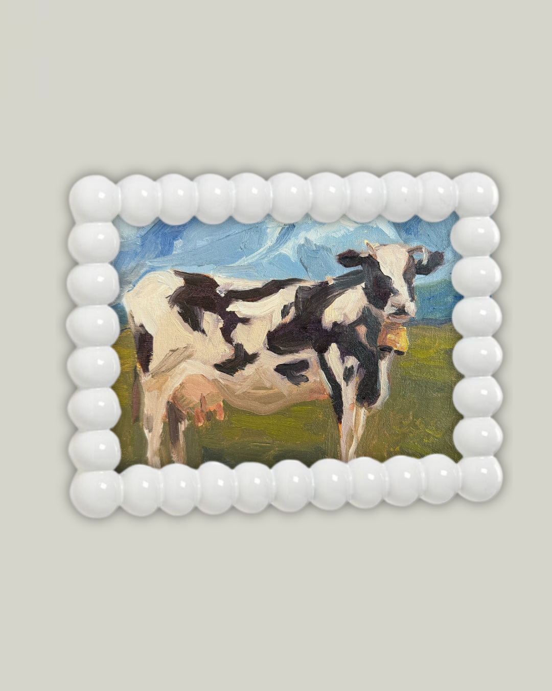 "Swiss Cow" White Bobbin Frame