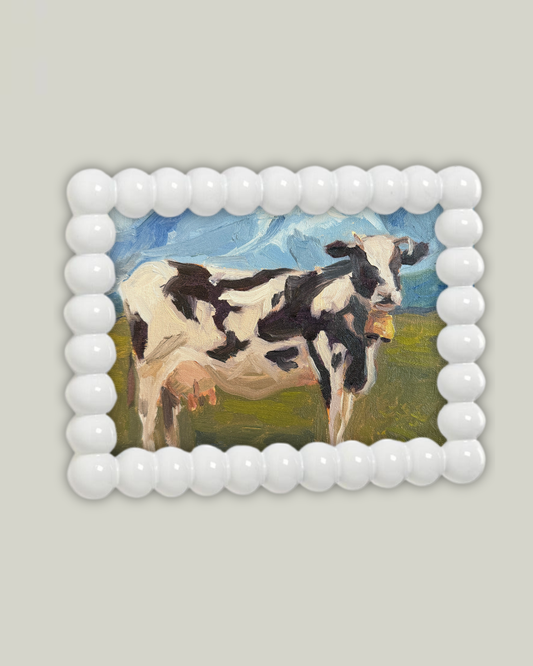 "Swiss Cow" White Bobbin Frame