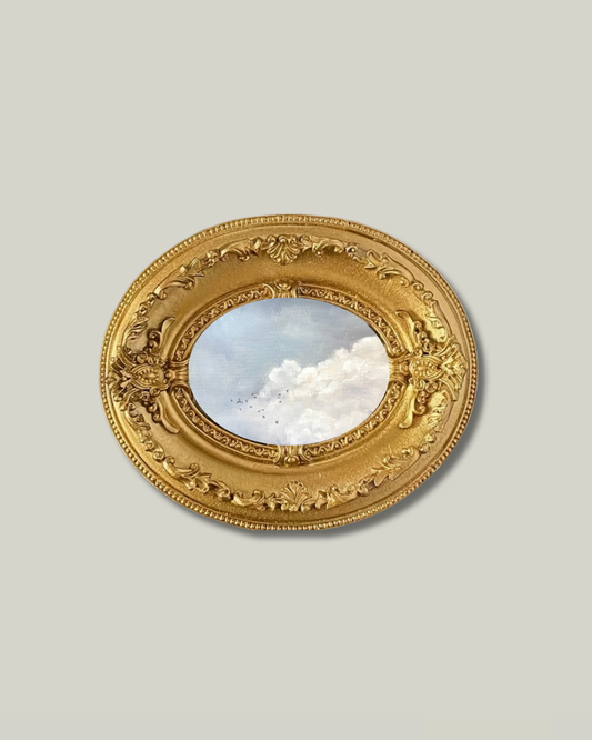 "Cozy Clouds" Chunky Vintage Gold Frame