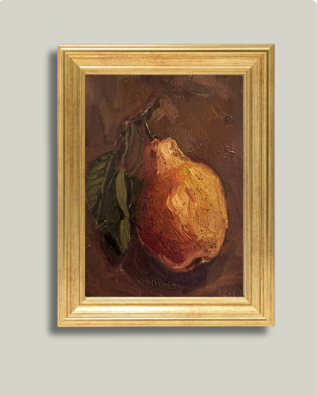 "Single Pear" Classic Gold Frame