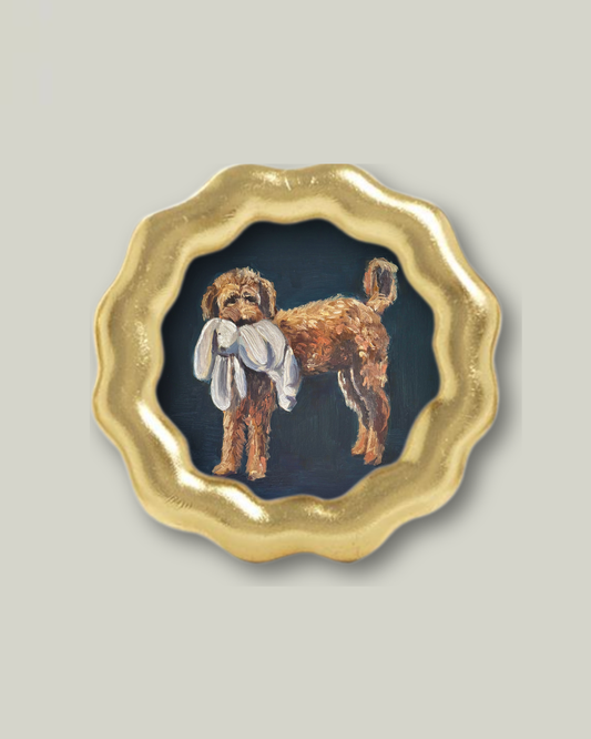 "Golden Doodle" Gold Leaf Frame
