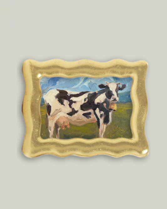 "Swiss Cow" Gold Leaf Frame