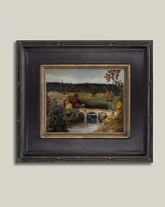 "Stone Bridge" Black and gold French Frame