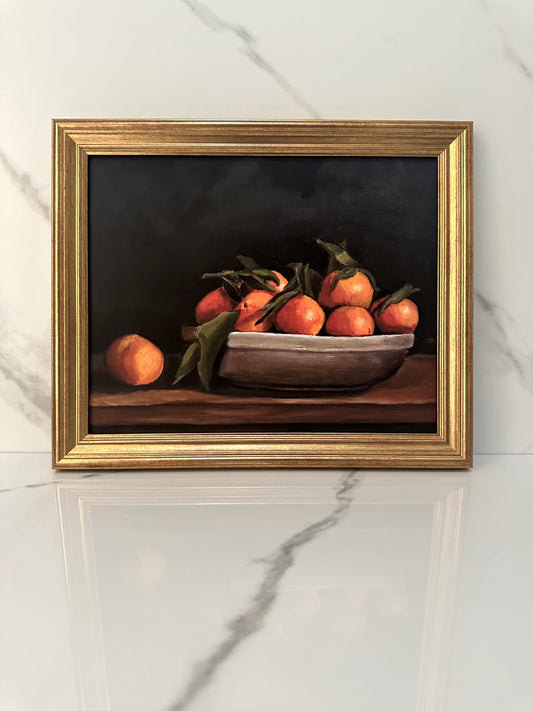 "Bowl Of Oranges" Print, Perfect Gold Frame