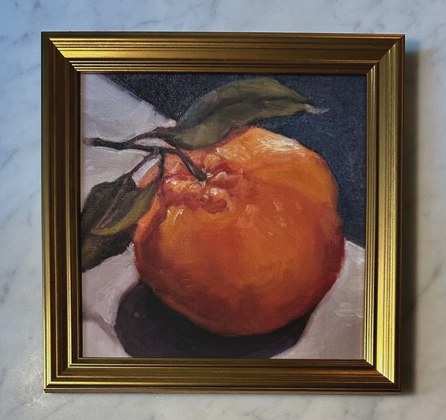 "Single Orange" Print, Perfect Gold Frame