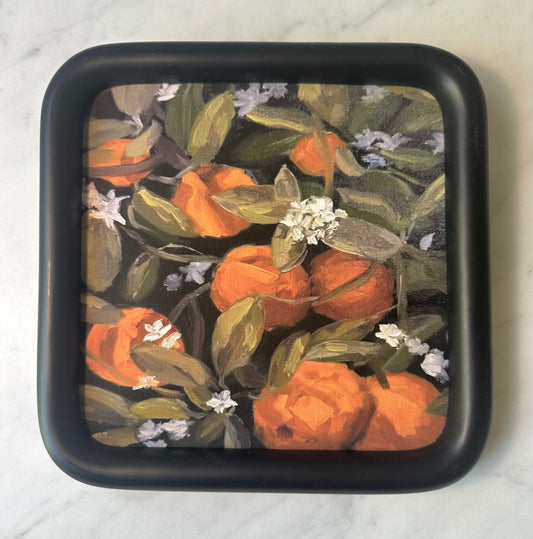 "Orange Blossom" Print, Black Tube Frame