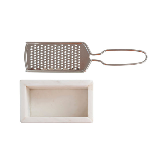 Marble and Steel Cheese Grater