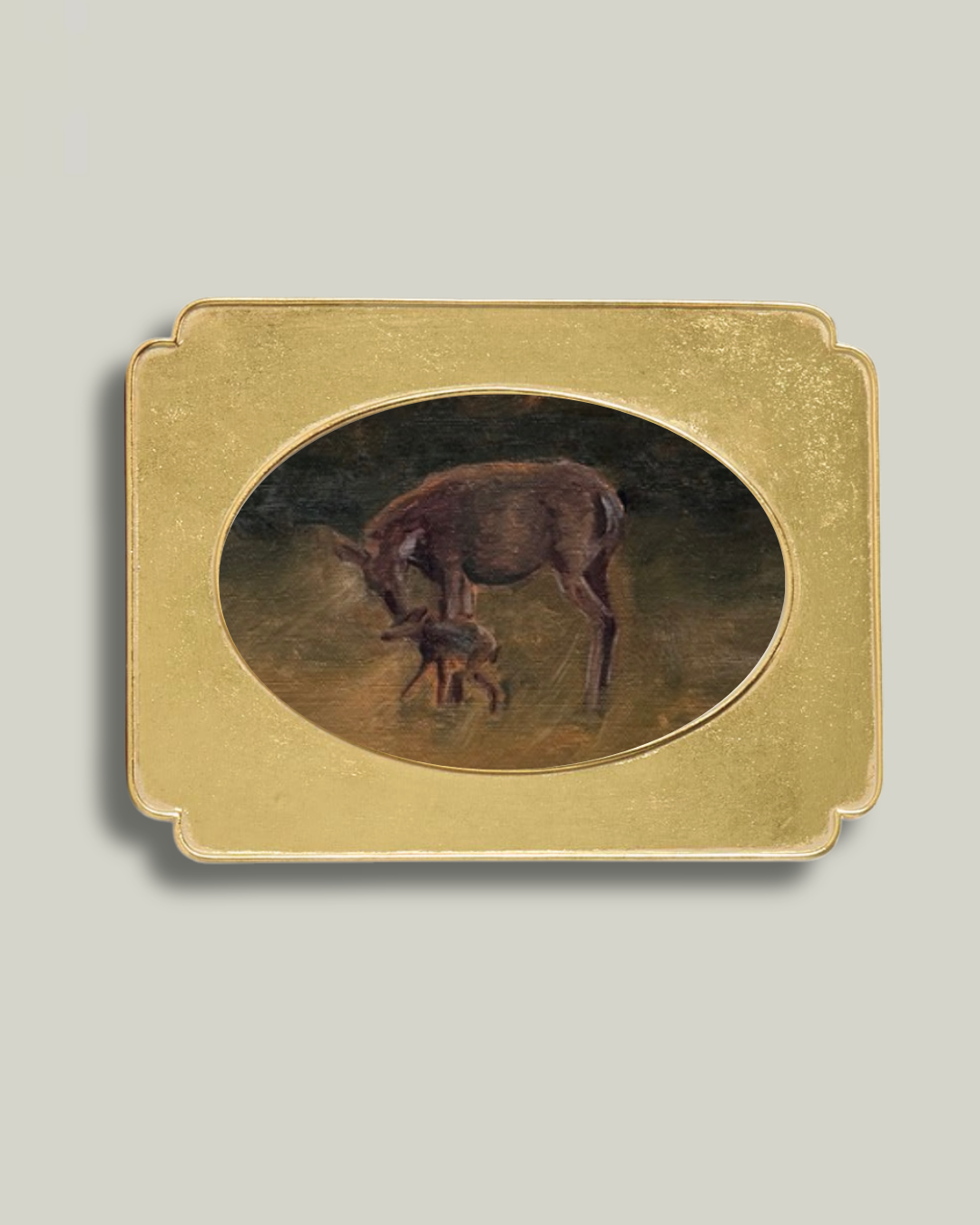 "Mothers Meadow" Oval Gold Leaf Frame