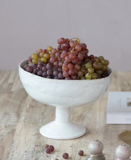 Stoneware Footed Organic Shaped Bowl