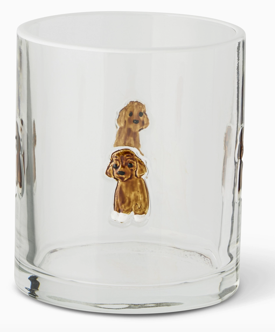 doodle embossed drinking glass