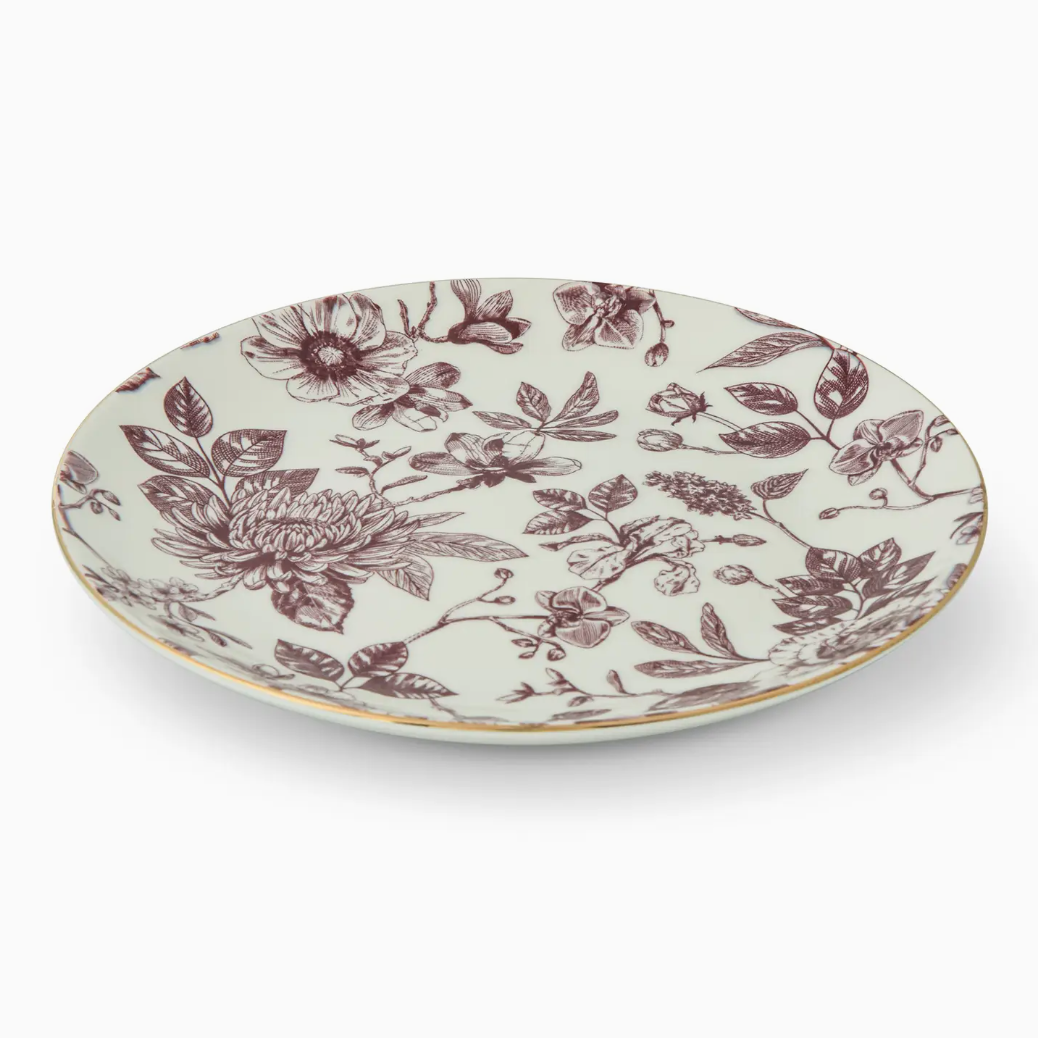 Dahlia Toile Magestic Mauve Plate