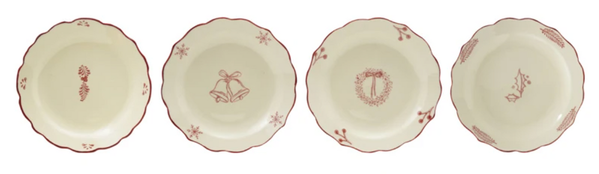 Vintage scalloped holiday plate