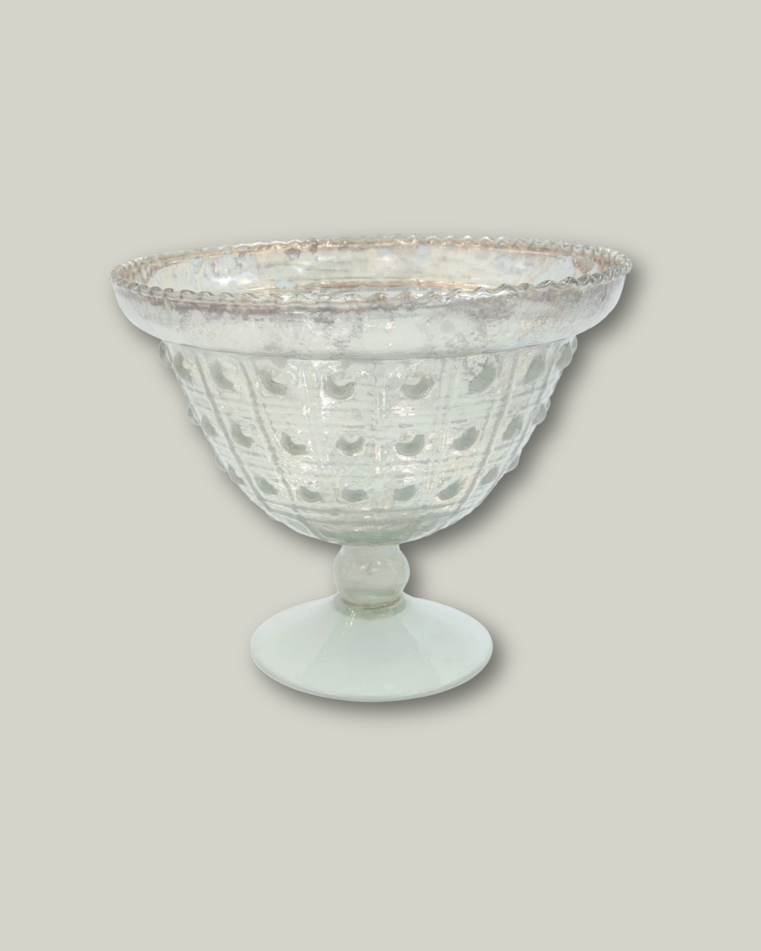 Embossed Glass Footed Vase