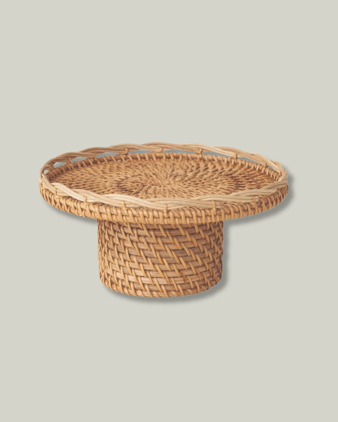 Woven Rattan Pedestal