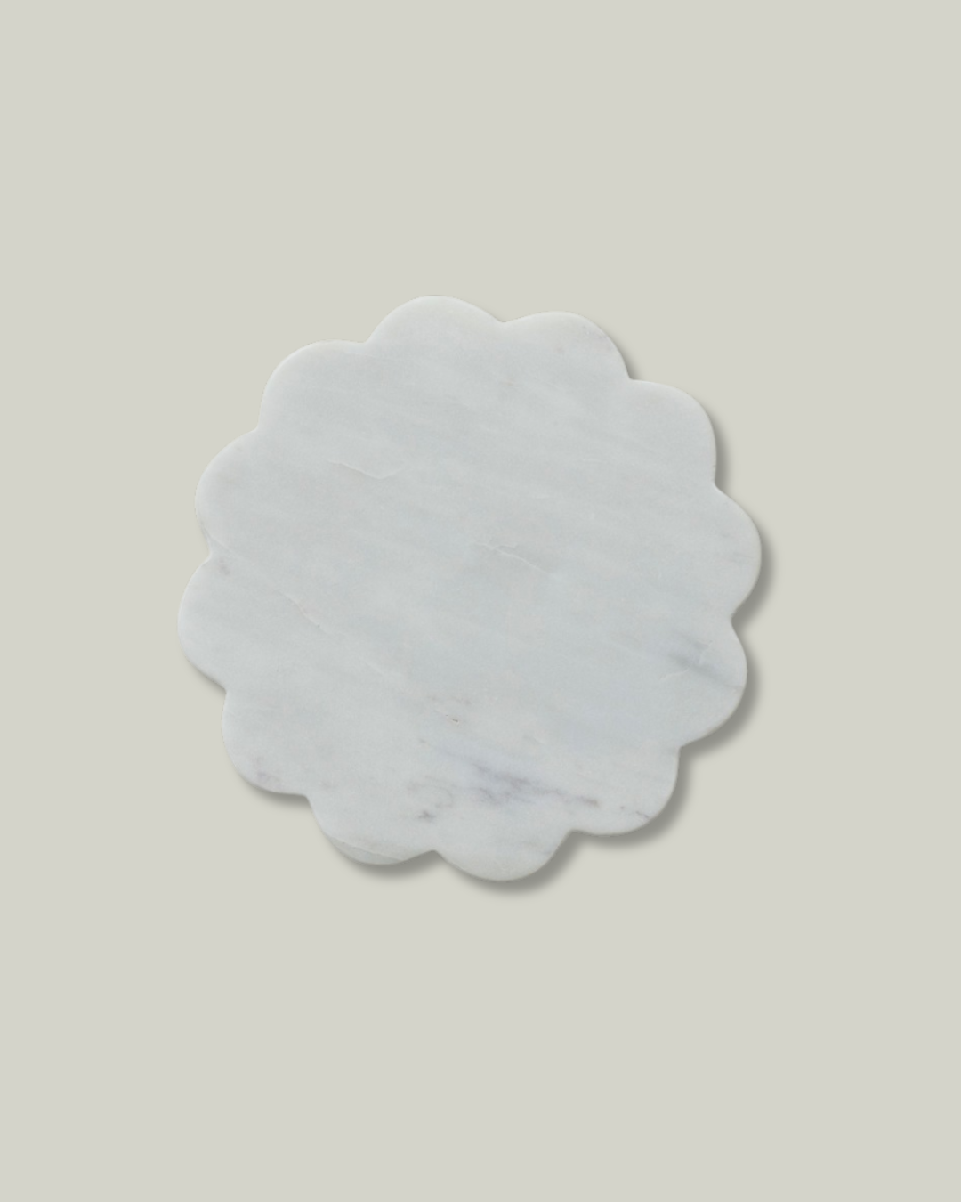 Round Marble Scalloped Tray